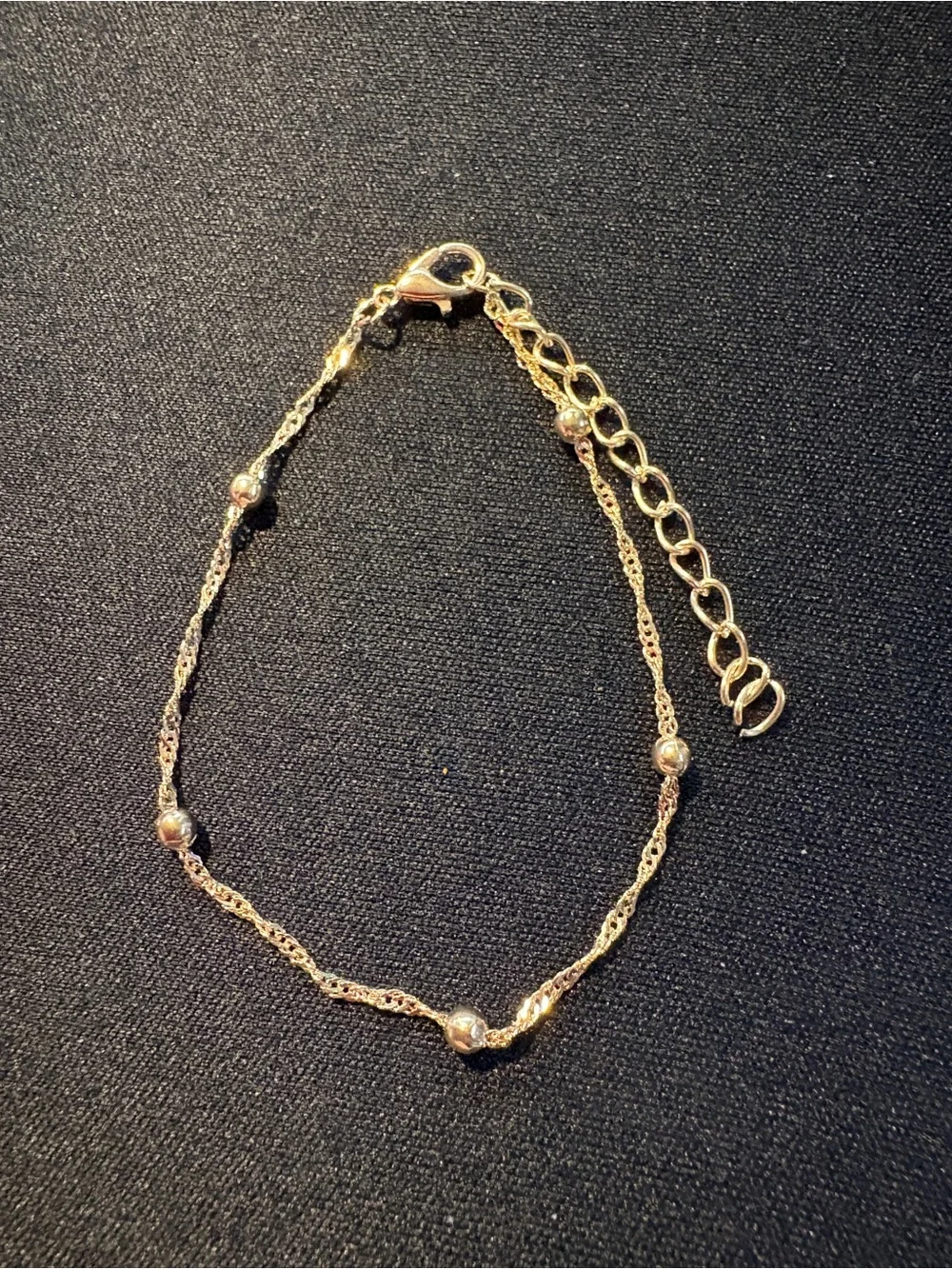 Gold Tone Beaded Rope Chain Bracelet - Women Jewelry